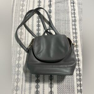A New Day Gray Leather Backpack